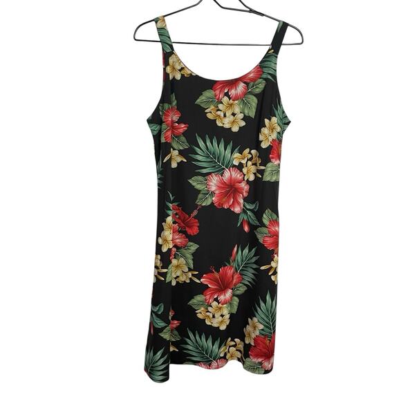 Vintage Bishop St Apparel Hawaiian Dress Womens M Tropical Floral Sleeveless 90s - Picture 1 of 5